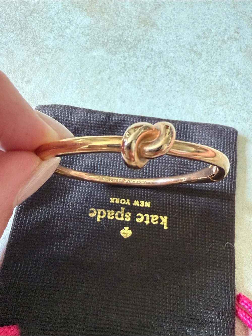 kate spade rose gold knot bangle bracelet - Picture 2 of 2